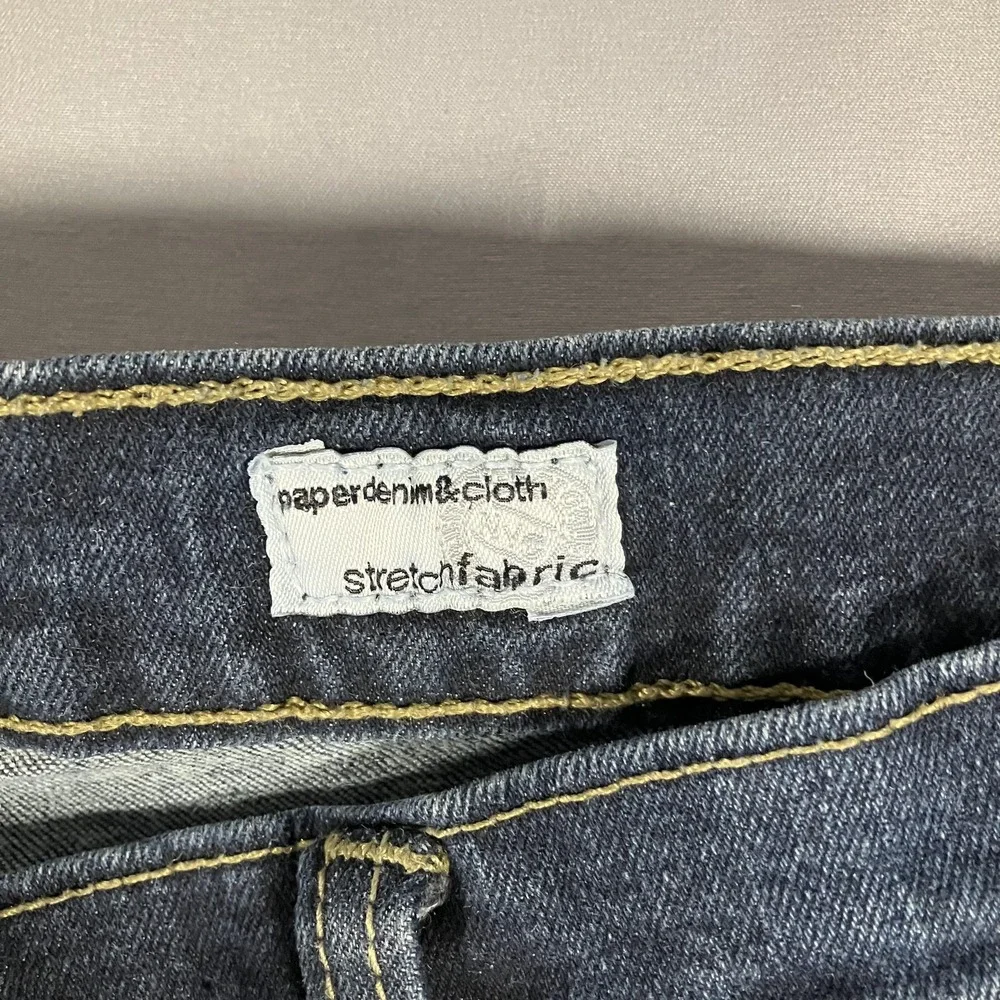 Paper Denim & Cloth Jeans Mens 38x32 Blue Stretch Straight Denim Pants Dark Wash
